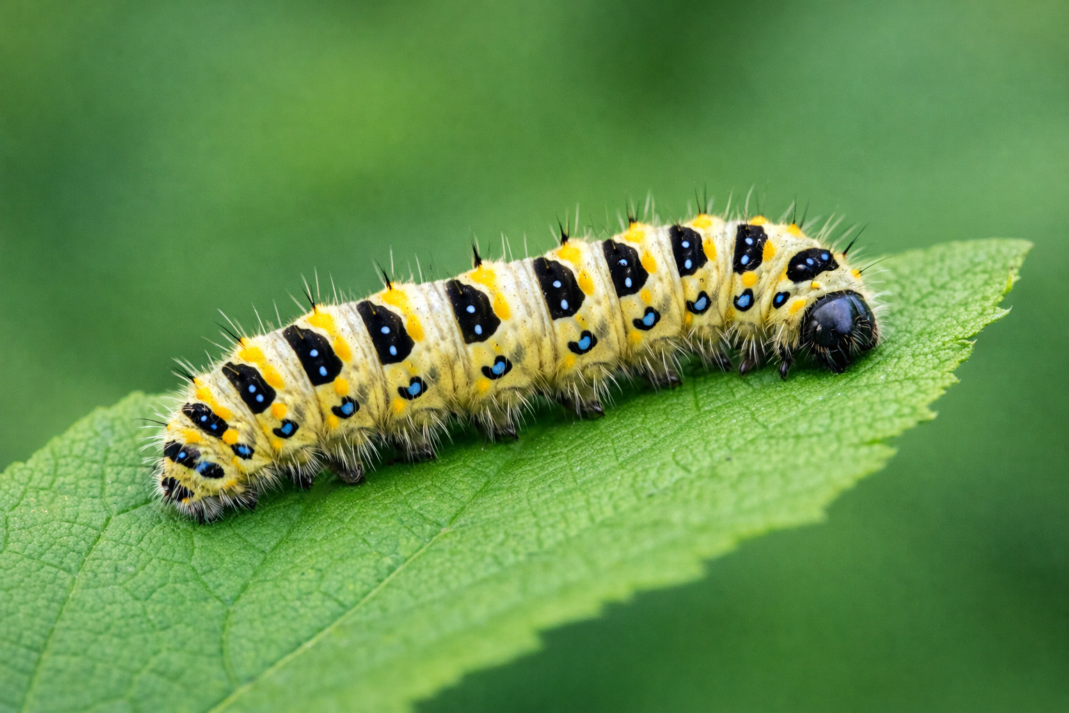 Larva de Lepidóptero en una hoja